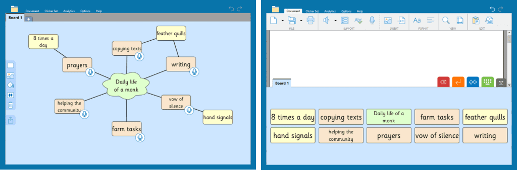 resource ideas - Clicker Board & Word Bank