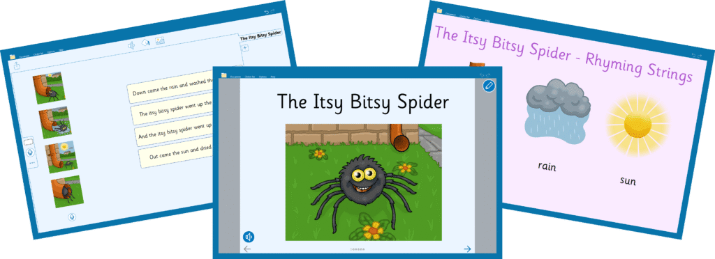 A selection of resources on ‘The Itsy Bitsy Spider’.