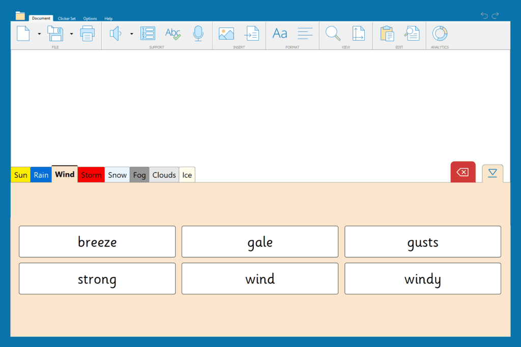 Weather Words Word Bank.